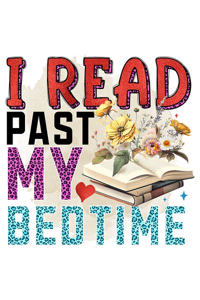 StoryGift Romania Sticker Eticheta 40CM cu mesajul "I read past my bedtime", carte, ilustratie, literatura, citi
