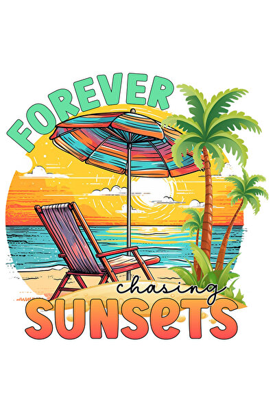 StoryGift Romania Sticker Autocolant 70CM cu mesajul "Forever chasing sunsets...