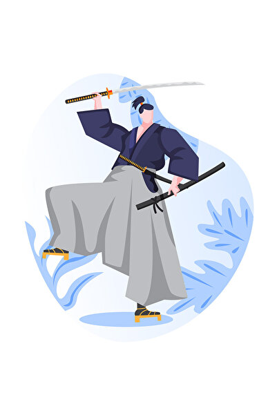 StoryGift Romania Sticker Adeziv 90CM Cu Katana, Sabie, Asiatic, Luptator, cu...