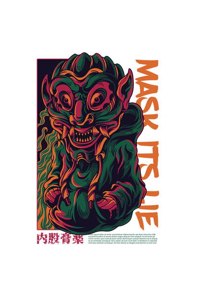 StoryGift Romania Sticker Adeziv 90CM Cu Masca Stil Dragon Chinezesc, Hanorac Larg, Text In Engleza Mask It's Li