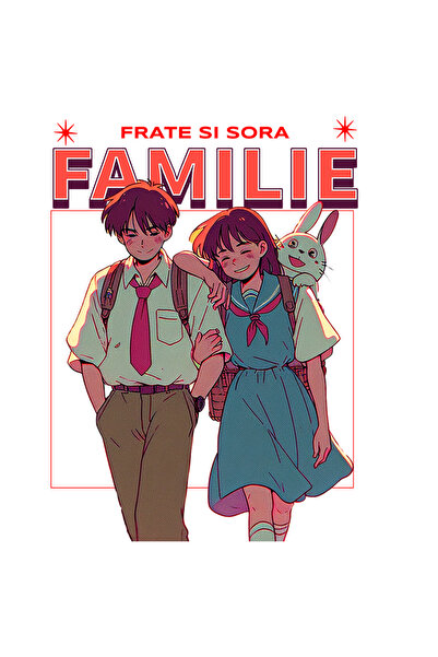 StoryGift Romania Sticker Adeziv 90CM Adeziv familie frate si sora cei mai bu...