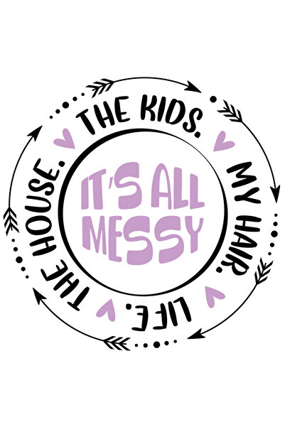 StoryGift Romania Sticker Eticheta 40CM Cu Text It's All Messy, Mama Obosita,...