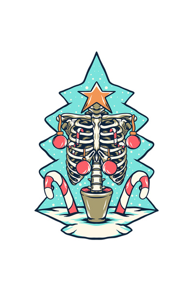 StoryGift Romania Sticker Eticheta 50CM cu Globuri, Schelet, Ghiveci, Zapada, Craciun, cu Margini Albe, PVC Vin