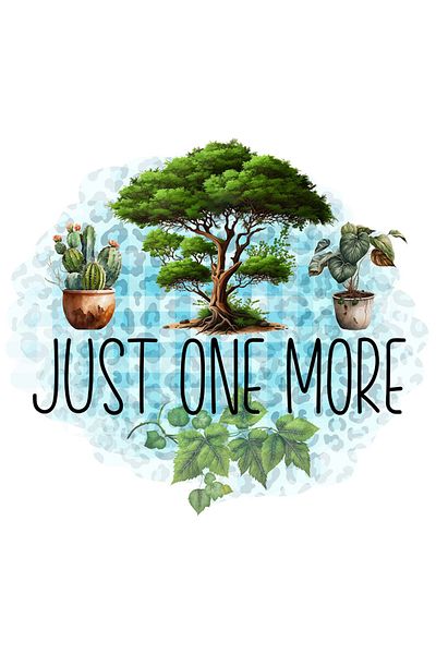 StoryGift Romania Sticker Autocolant 70CM cu mesajul "Just one more", ilustratie, plante, floare, fundal albastr
