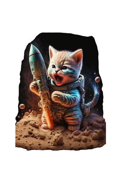 StoryGift Romania Sticker Eticheta 50CM cu Portret Pisica in Spatiu, Star Wars, Pisica pe Marte, Pisica Astronau