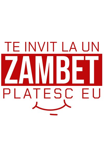 StoryGift Romania Sticker Eticheta 40CM cu Mesaj Zambet Larg Text Te Invit La Un Zambet Platesc Eu, Dragoste, In