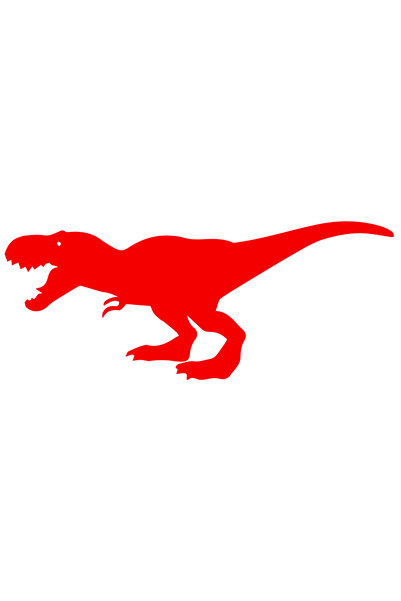 StoryGift Romania Sticker Autocolant 30CM Exterior cu un dinozaur T-Rex fioros , Vinyl Rosu, 30 cm