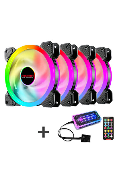 Choice1 RGB WHITE 4pcs set Computer Case PC Cooling Fan RGB Adjust LED 120mm Quiet + IR Remote New Computer