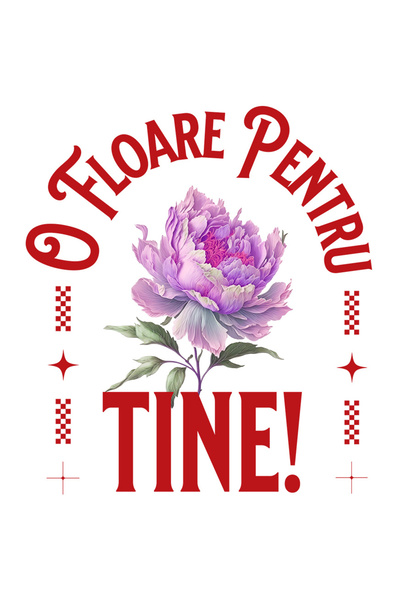 StoryGift Romania Sticker Adeziv 90CM cu Floare roz Text O Floare Pentru Tine...