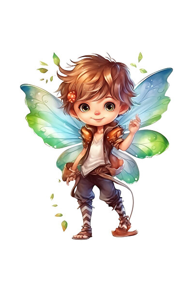 StoryGift Romania Sticker Autocolant 70CM cu un baietel cu aripi de fluture, ...