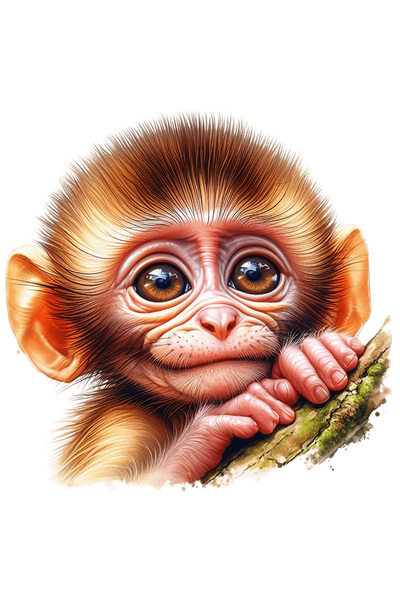 StoryGift Romania Sticker Adeziv 90CM cu o maimutica, ilustratie, copilarie, ...