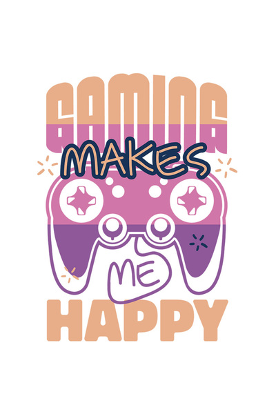 StoryGift Romania Sticker Autocolant 70CM Cu Mesajul Gaming Makes Me Happy, T...