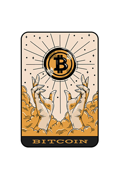 StoryGift Romania 90CM Adhesive Sticker With Bitcoin Tarot Card, Coin In The Sky Hands, Investment Lovers, Coins
