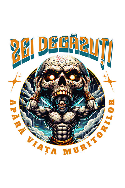 StoryGift Romania Sticker Adeziv 90CM Adeziv Om Viking ce ridica un craniu Ze...