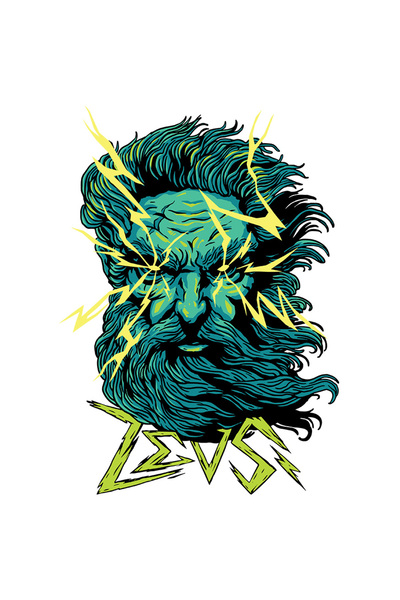 StoryGift Romania Sticker Autocolant 70CM Zeus Nervos, cu Margini Albe, PVC Vinyl 70 cm