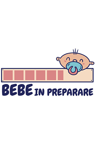 StoryGift Romania Sticker Autocolant 70CM Cu Mesajul Bebe In Preparare, Pentr...