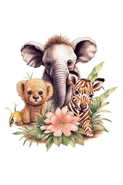 StoryGift Romania Sticker Autocolant 70CM cu mai multe animalute salbatice, i...