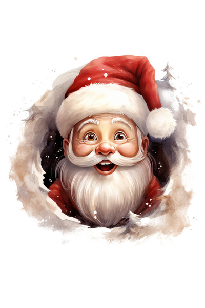 StoryGift Romania Sticker Adeziv 90CM cu Mos Craciun, ilustratie, vesel, cerc...