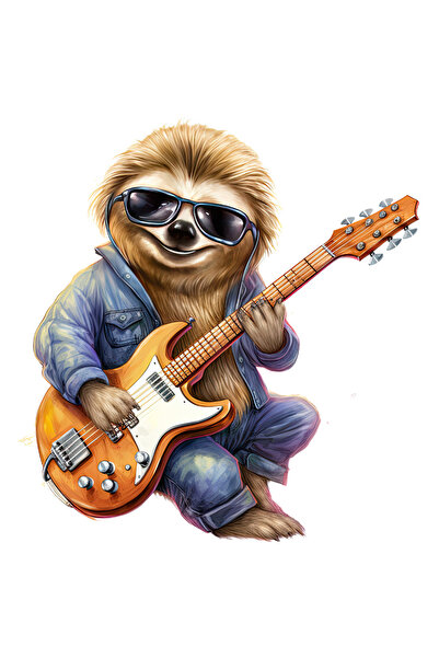 StoryGift Romania Sticker Autocolant 70CM cu un sloth/lenes care canta la chi...