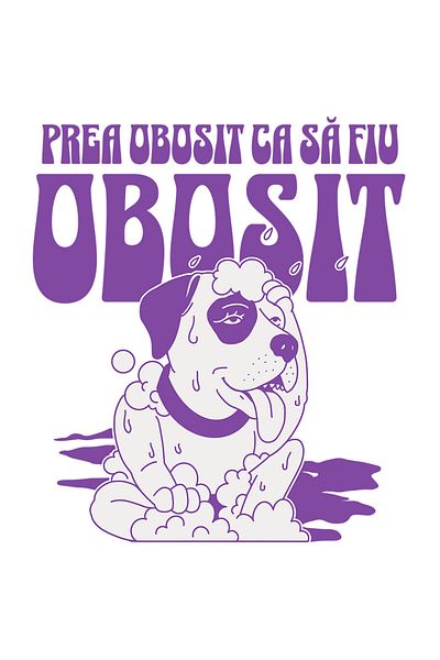 StoryGift Romania Sticker Eticheta 50CM Adeziv Caine mesaj haios PREA OBOSIT SA FIU OBOSIT, iubitorii de caine c