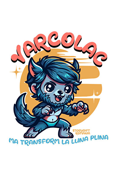 StoryGift Romania Sticker Autocolant 70CM Adeziv varcolac ma transform la luna plina SF cu Margini Albe, PVC Vin