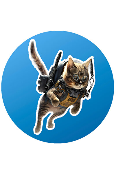 StoryGift Romania Sticker Adeziv 90CM Cu Pisica, Spion, Tehnologie, Costum, E...