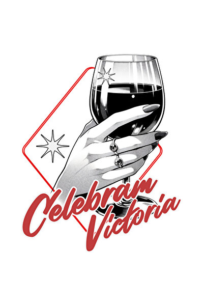 StoryGift Romania Sticker Eticheta 40CM cu Pahar De Vin mana Femeie Text Cele...