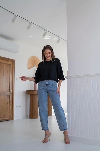 nedo7 Black Tassel Detailed Blouse