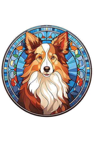 StoryGift Romania Sticker Autocolant 70CM cu un caine jucaus in stil mozaic, ...