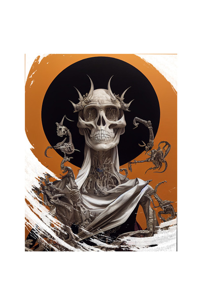 StoryGift Romania Sticker Autocolant 70CM Cu Portret Rege Schelete Om Cu Schelete Panjen, Fasie De Carpa Alba In