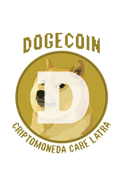 StoryGift Romania Sticker Eticheta 40CM Adeziv dogecoin criptomoneda care latra, investitii cu Margini Albe, PVC