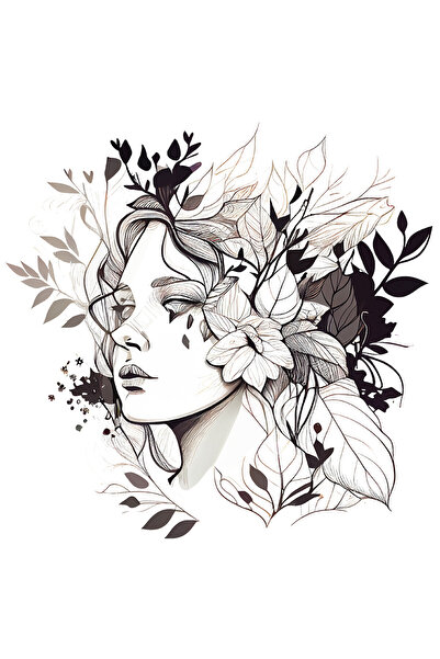 StoryGift Romania Sticker Autocolant 70CM cu o fata de femeie, ilustratie, se...