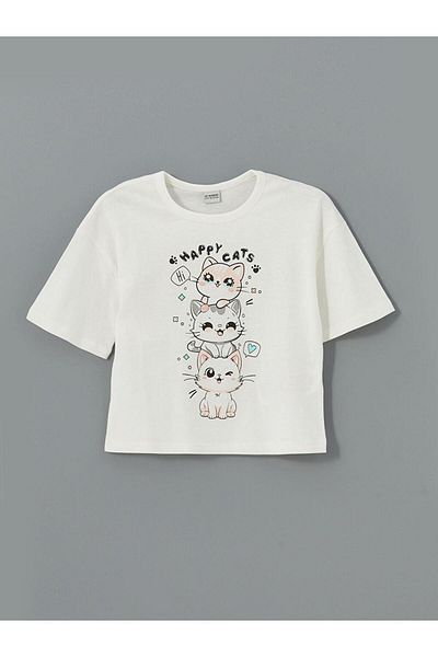 LC Waikiki Crew Neck Printed Girl's Pajama Set (S5)