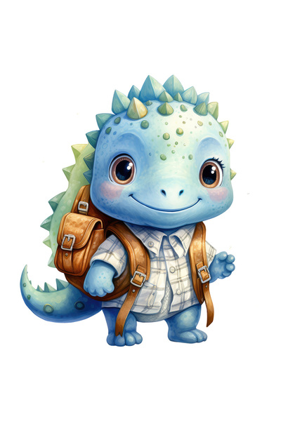 StoryGift Romania Sticker Autocolant 70CM cu un dinozaur albastru vesel care ...