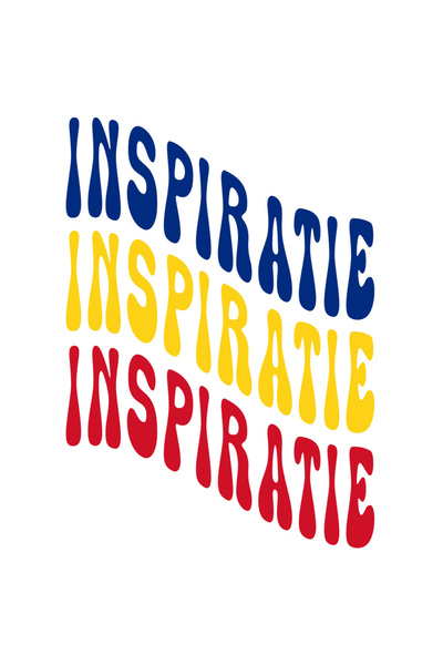 StoryGift Romania Sticker Adeziv 90CM Cuvantul Inspiratie, in Culorile Steagu...