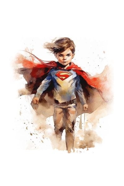 StoryGift Romania Sticker Eticheta 40CM Cu Copil, Superman, Erou, DC, Capa, C...