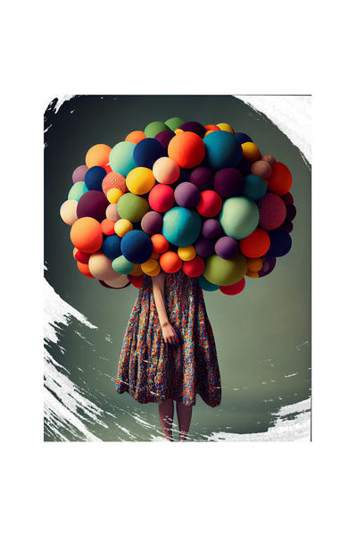 StoryGift Romania Sticker Autocolant 70CM Cu Fata In Rochie Acoperita In Part...