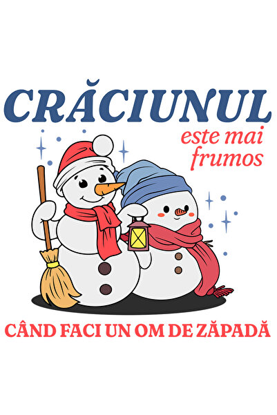 StoryGift Romania Sticker Adeziv 90CM Adeziv Craciunul este mai frumos cand f...