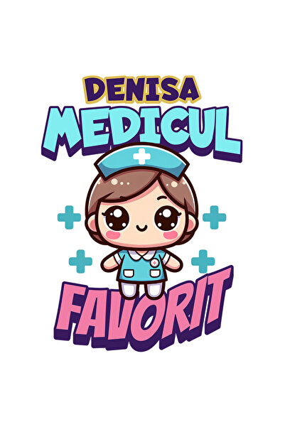 StoryGift Romania Sticker Autocolant 70CM cu Asistenta medicala Cu Tinuta Alb...