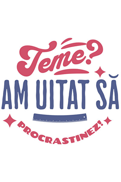 StoryGift Romania Sticker Adeziv 90CM Adeziv Teme_ Am uitat sa procrastinez! cu Margini Albe, PVC Vinyl 90 cm