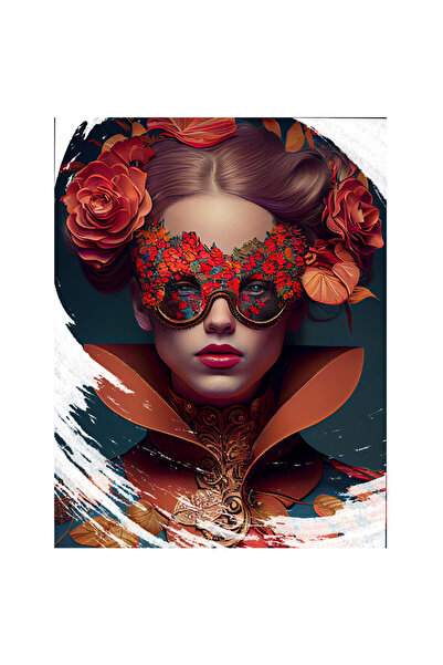 StoryGift Romania Sticker Eticheta 50CM Cu Portret Regina Carnavalului, Ochel...