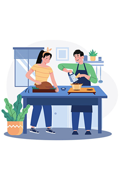 StoryGift Romania Sticker Autocolant 70CM Cu Cina, Mancare, Razuitoare, Oala,...