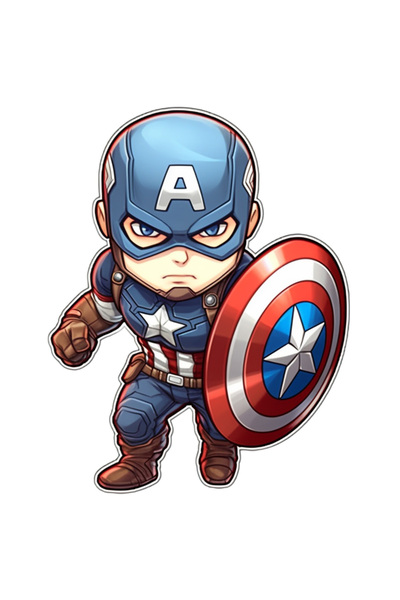 StoryGift Romania Sticker 70CM Superheroes, Captain America, Shield, Marvel, Avengers, with Edges A