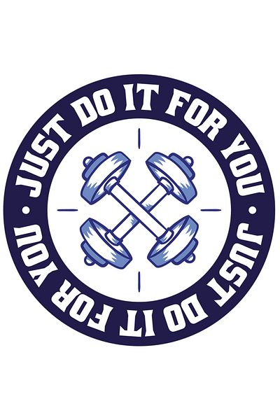 StoryGift Romania Sticker Adeziv 90CM Cu Mesaj Motivational Just Do It for You, 2 Gantere In Forma De X, Text In