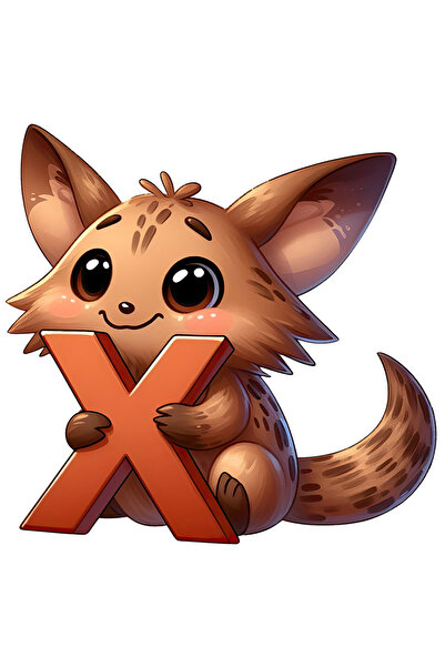 StoryGift Romania Sticker Adeziv 90CM cu un animalut cu litera "X", ilustrati...