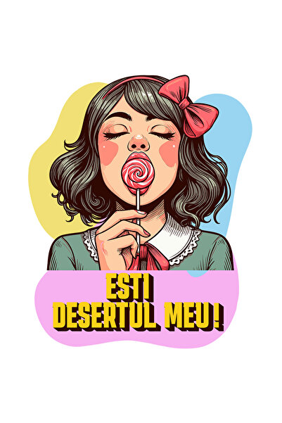 StoryGift Romania Sticker Autocolant 70CM Adeziv Fata cu acadea, funda text e...