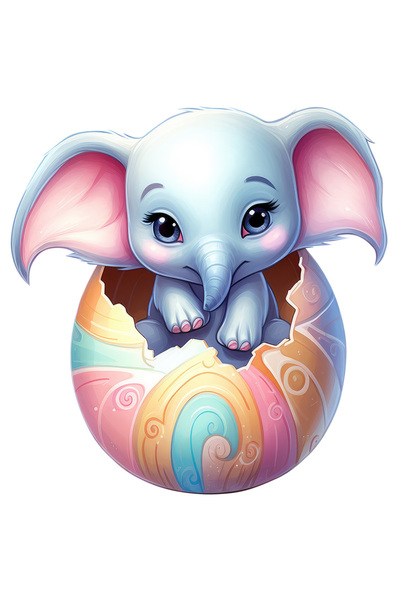 StoryGift Romania Sticker Adeziv 90CM cu un elefant micut care iese dintr-un ...