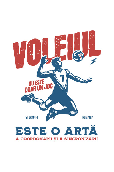 StoryGift Romania Sticker Autocolant 70CM Adeziv voleiul nu este doar un spor...