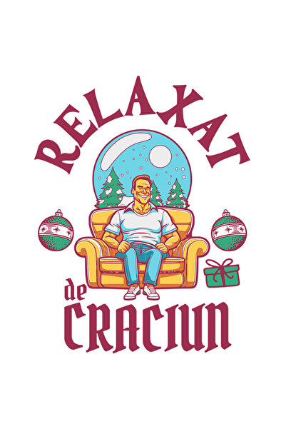 StoryGift Romania Sticker Eticheta 40CM Adeziv relaxat de Craciun fotoliu bar...