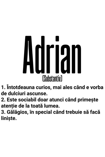 StoryGift Romania Sticker Autocolant 70CM Cu Numele Adrian, Cu Mesaj Amuzant,...